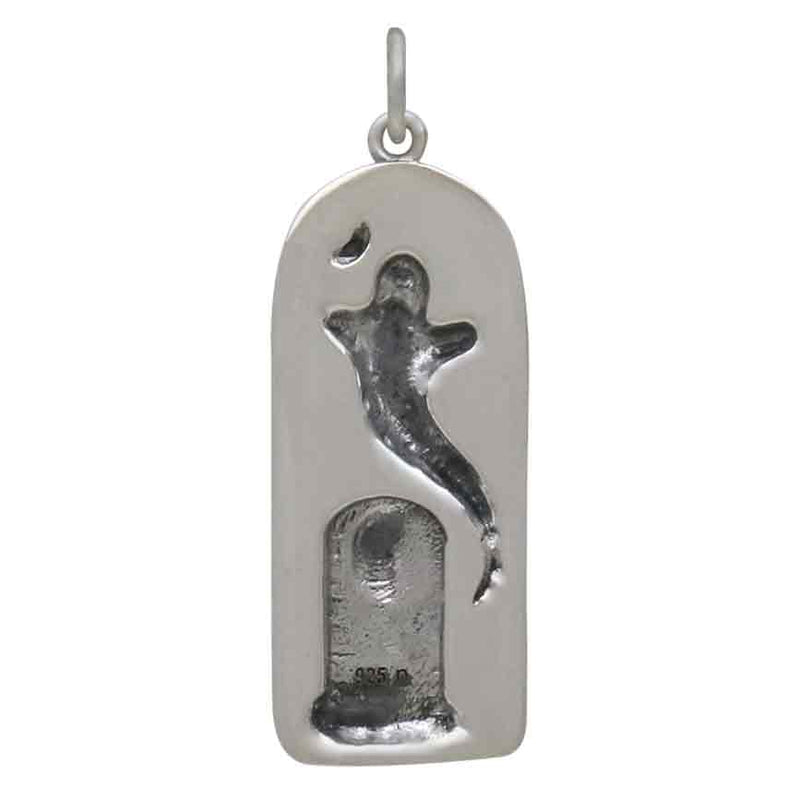Sterling Silver Ghost in Graveyard Charm
