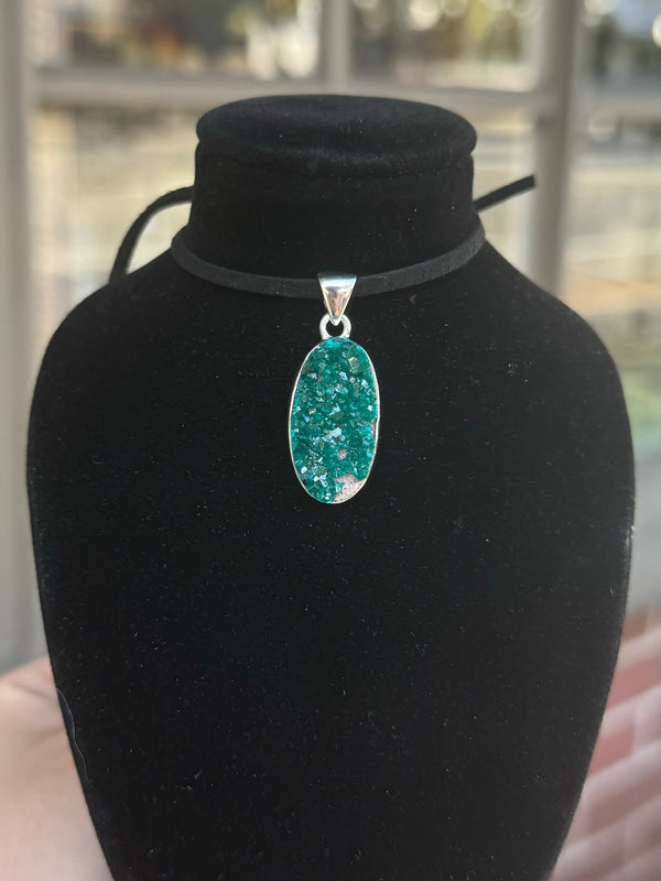 Dioptase Sterling Silver Pendant