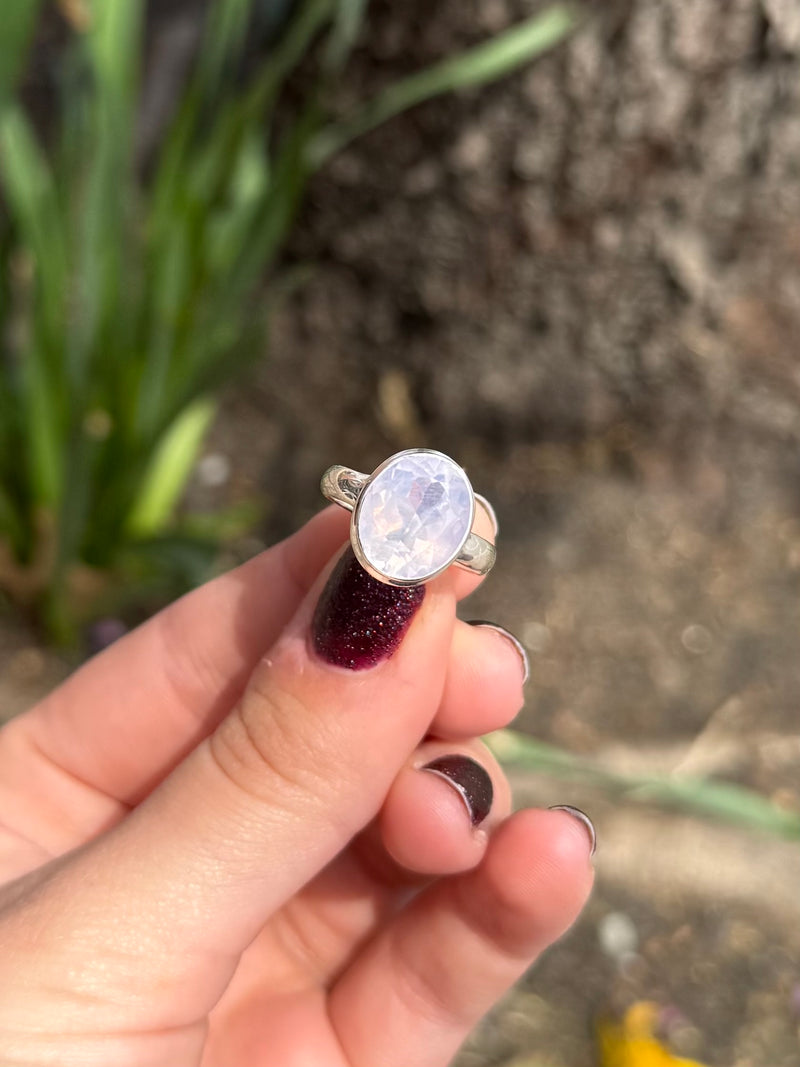 Lavender Quartz Sterling Silver Ring - Size 6