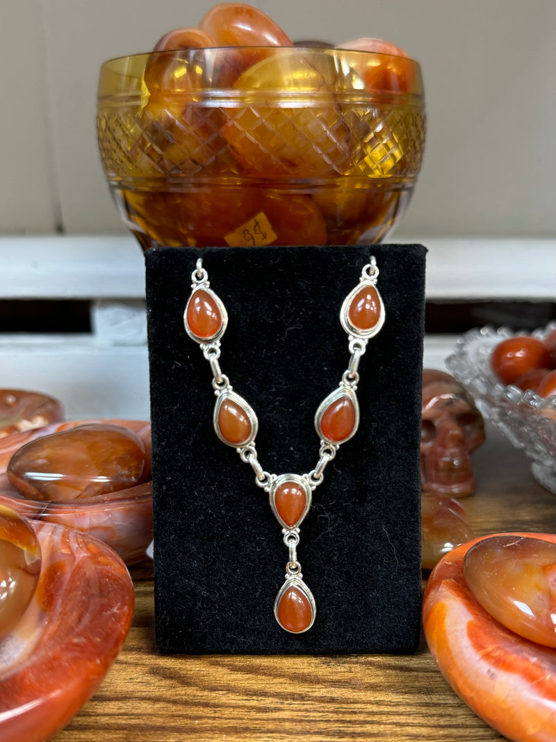 Carnelian Sterling Silver Necklace