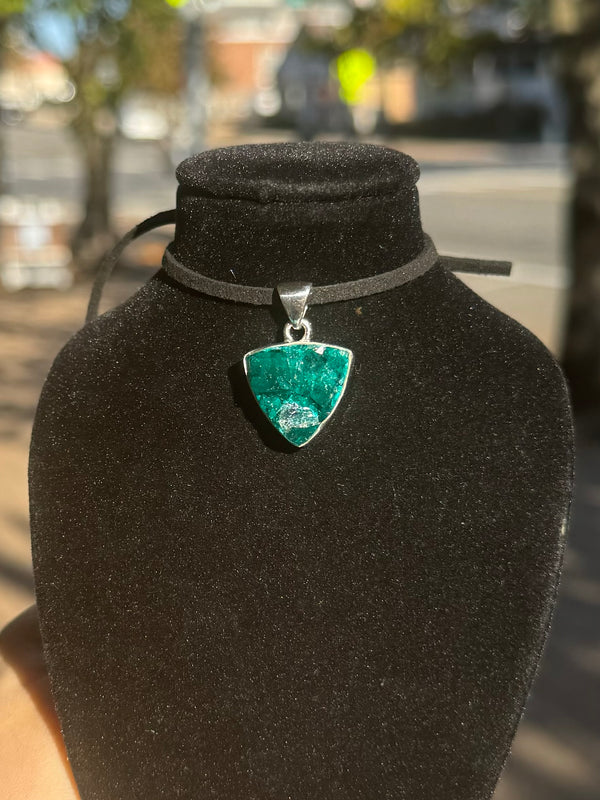 Dioptase Sterling Silver Pendant