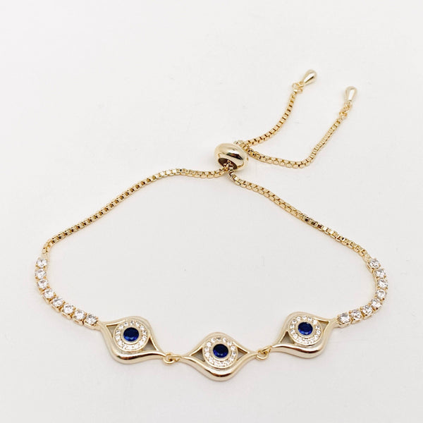 Multi-style Zircon-inlaid Evil Eye Bracelet: A