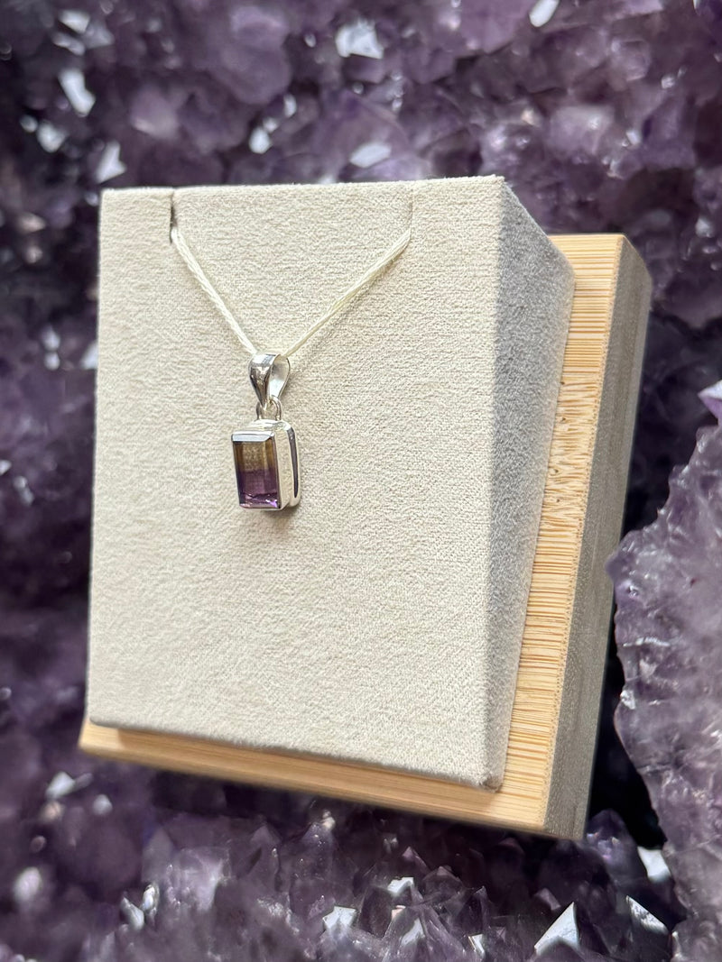 Faceted Natural Ametrine Sterling Silver Pendant - E