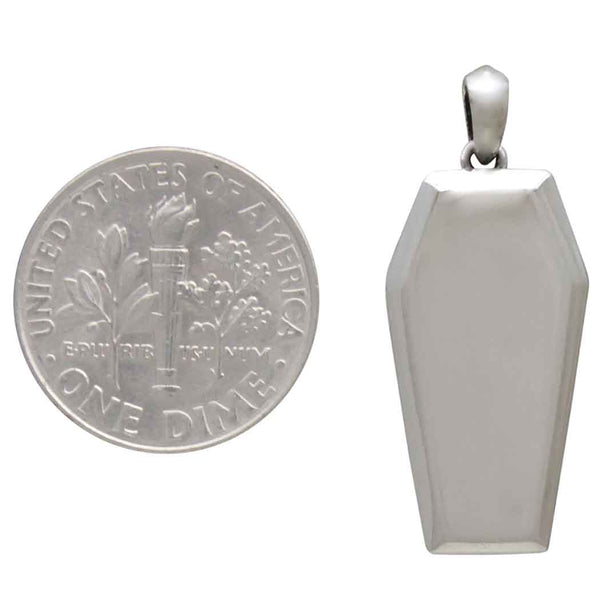 Sterling Silver Coffin Locket Charm