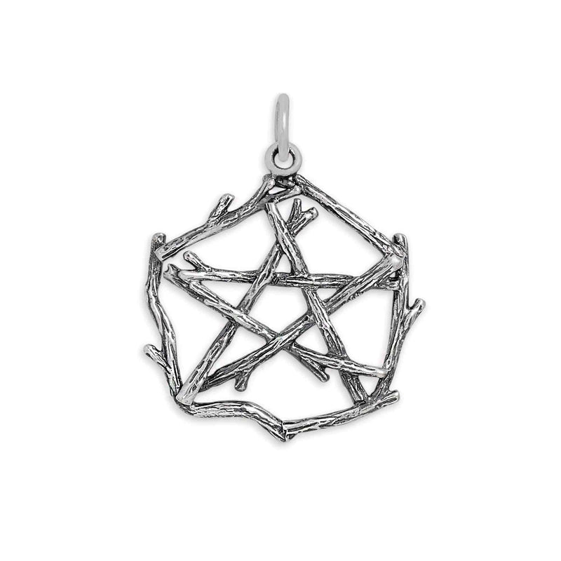 Sterling Silver Pentagram Branch Charm