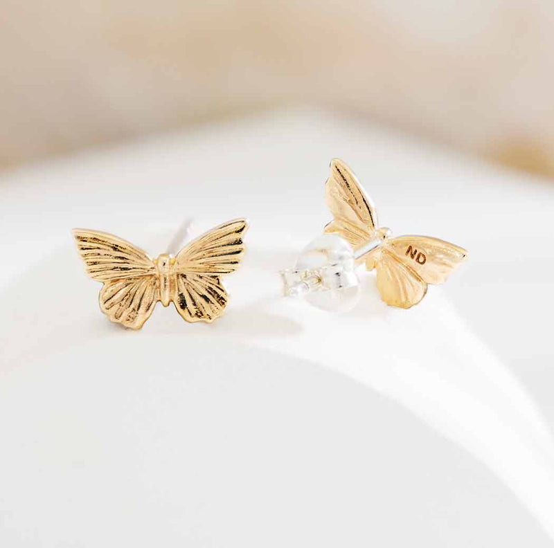 Bronze Textured Butterfly Post Earrings