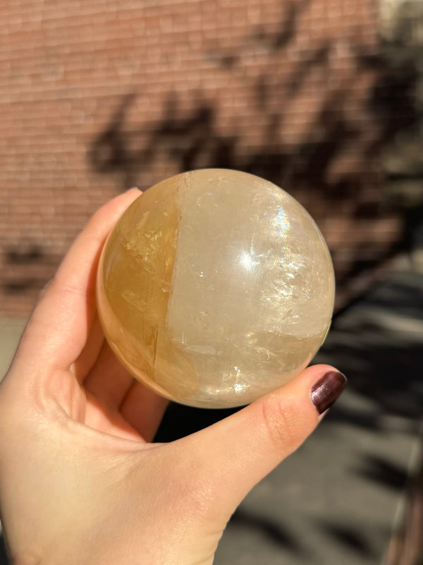 Optical Honey Calcite Sphere