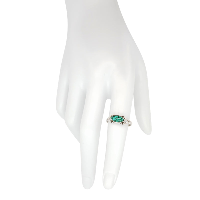 Malachite Stone Sterling Silver Ring