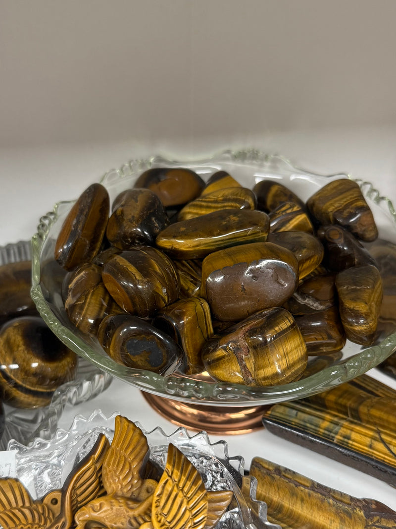 Large Tigers Eye Tumble