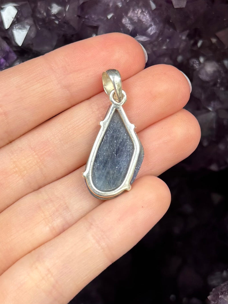 Faceted Sapphire Sterling Silver Pendant