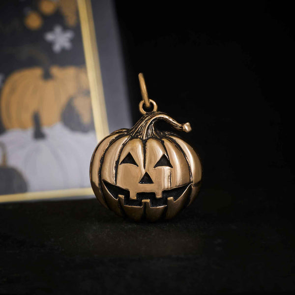 Bronze Jack o Lantern Charm