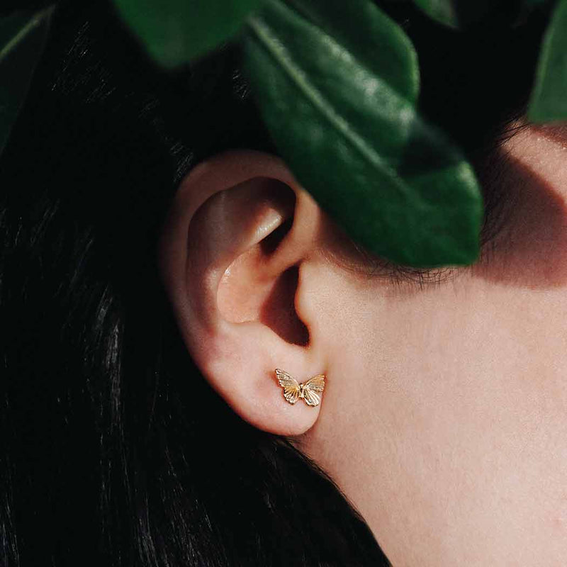 Bronze Textured Butterfly Post Earrings