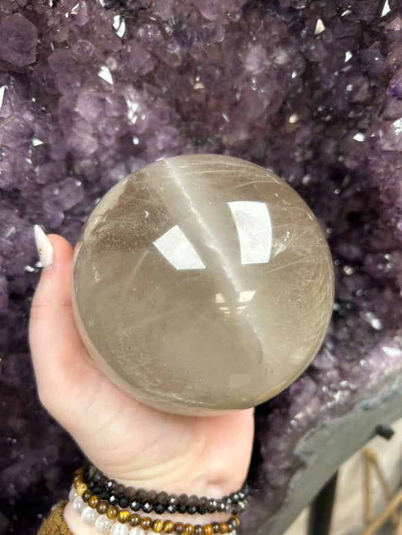 Smoky Quartz Large Crystal Sphere