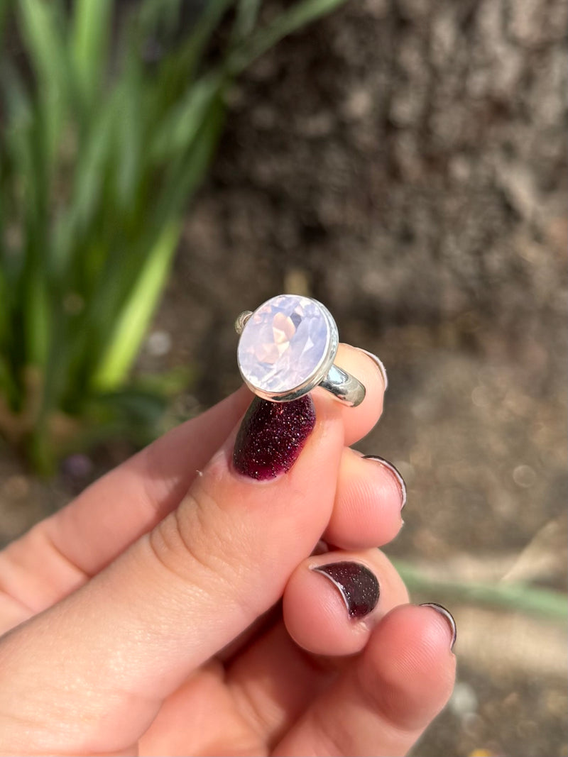 Lavender Quartz Sterling Silver Ring - Size 6
