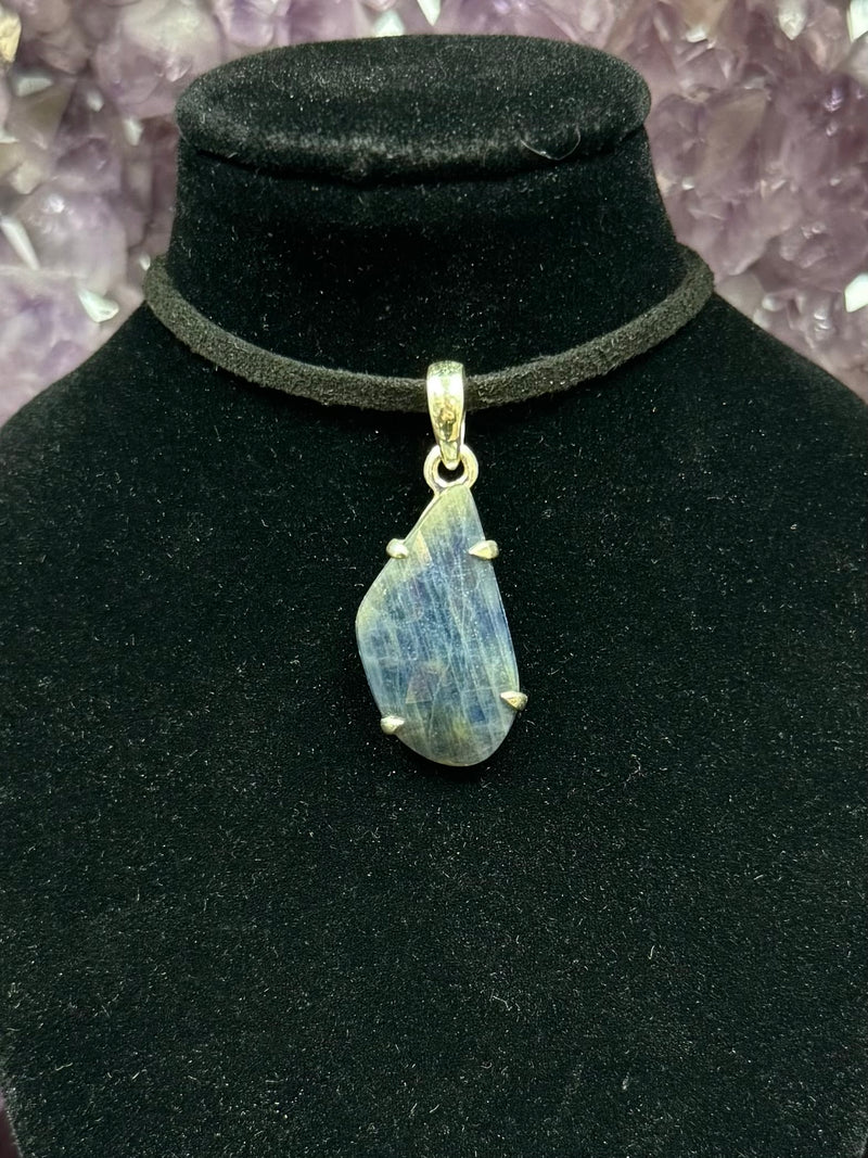 Faceted Sapphire Sterling Silver Pendant