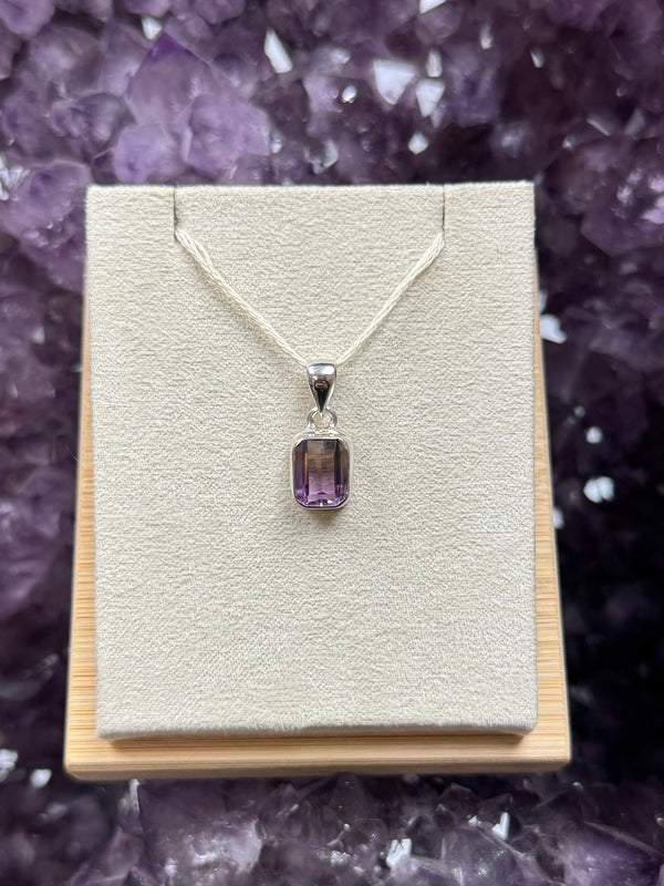 Faceted Natural Ametrine Sterling Silver Pendant - B