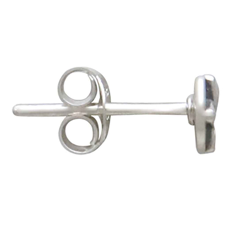 Sterling Silver Pentacle Post Earrings