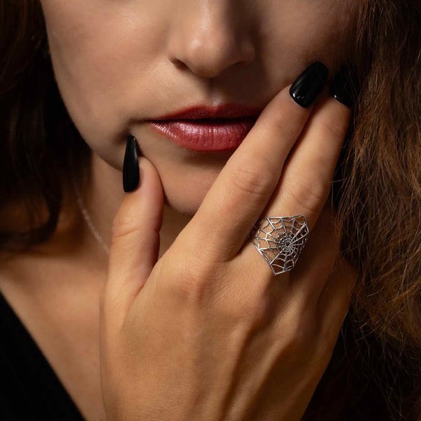 Sterling Silver Spiderweb Ring