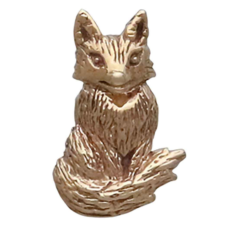 Bronze Dimensional Sitting Fox Post Earrings