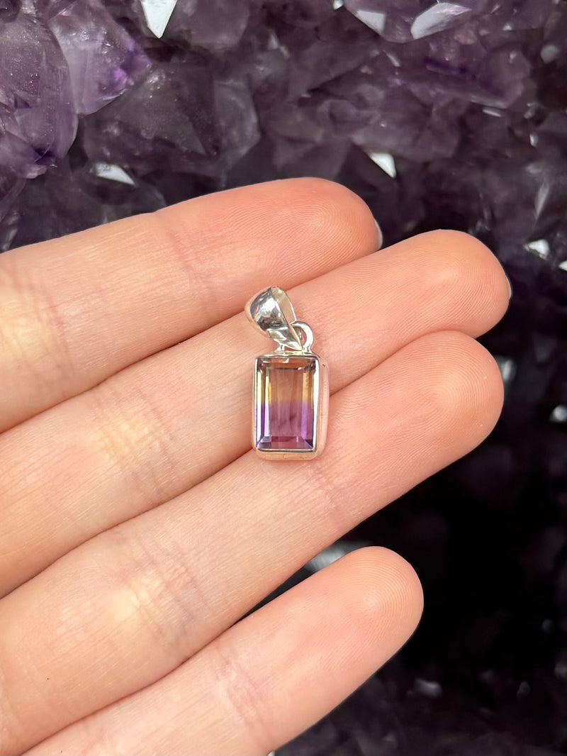 Faceted Natural Ametrine Sterling Silver Pendant - E