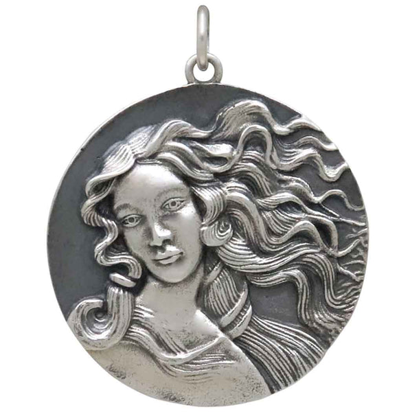 Sterling Silver Birth of Venus Portrait Pendant