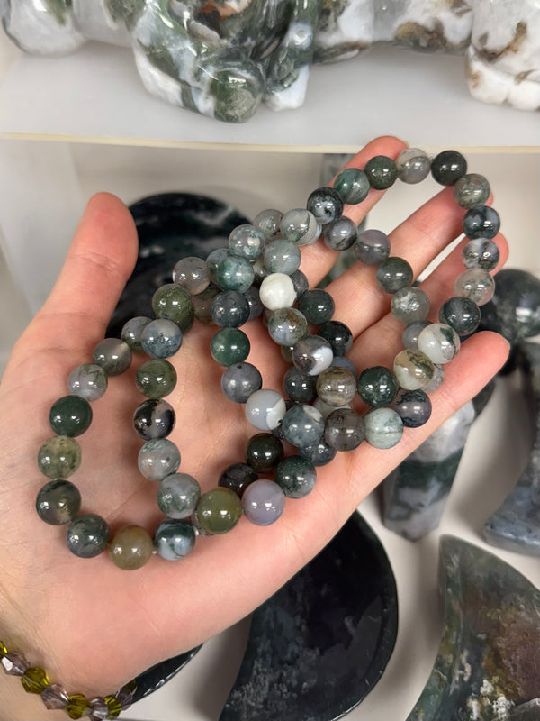 Moss Agate Bracelet - 8-10mm