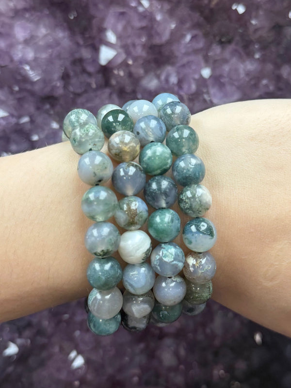 Moss Agate Bracelet - 8-10mm