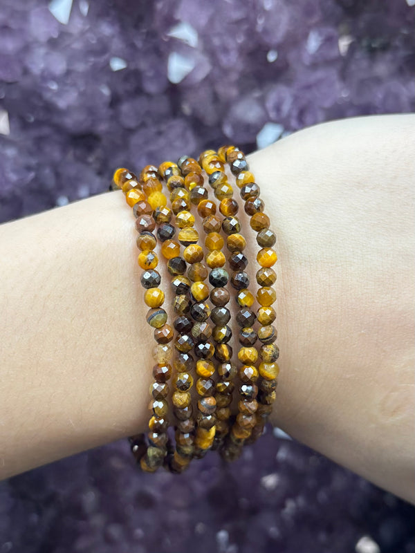 Faceted Tigers Eye Bracelet - 4mm