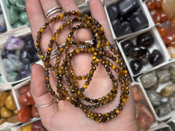 Faceted Tigers Eye Bracelet - 4mm