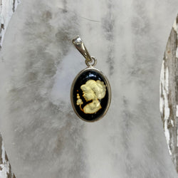 Amber Cameo / Intaglio Lady Pendant