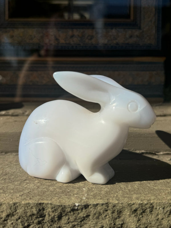 Blue Chalcedony Rabbit Carving