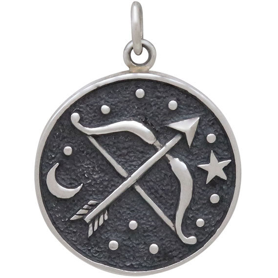 Sterling Silver Astrology Sagittarius Pendant 24x18mm