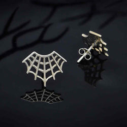 Sterling Silver Spider Web Post Earring