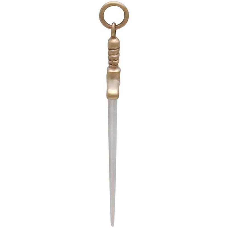 Sterling Silver Sword Pendant with Bronze Handle