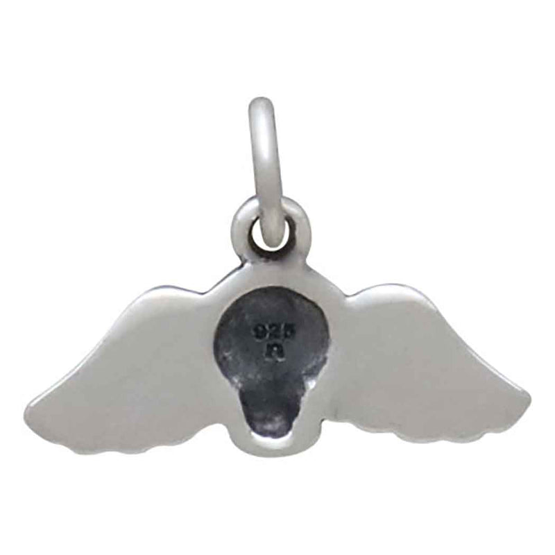 Sterling Silver Mini Winged Skull Charm