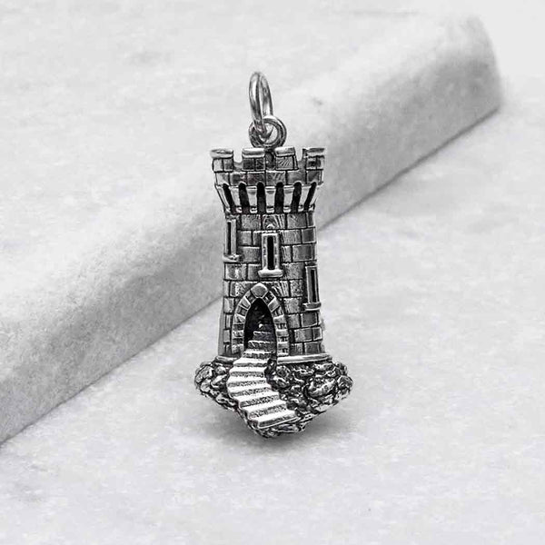 Sterling Silver Castle Tower Charm