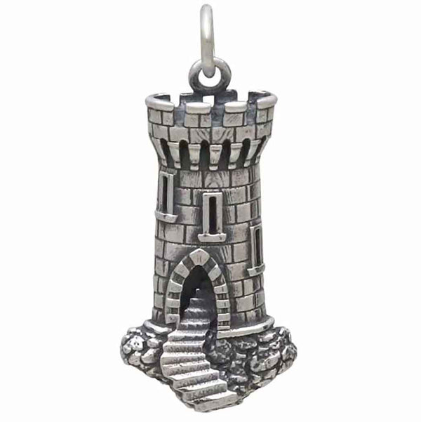 Sterling Silver Castle Tower Charm