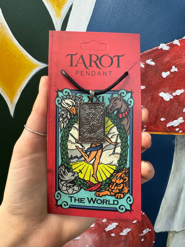 Tarot Necklace on a cotton cord: The World