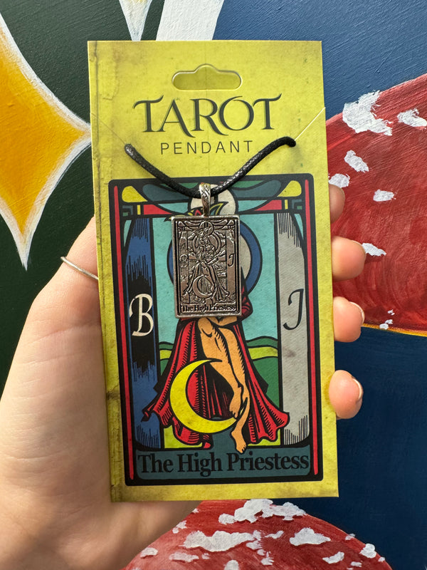 Tarot Necklace on a cotton cord: The High Priestess