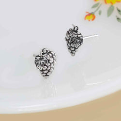 Sterling Silver Grape Cluster Post Earrings