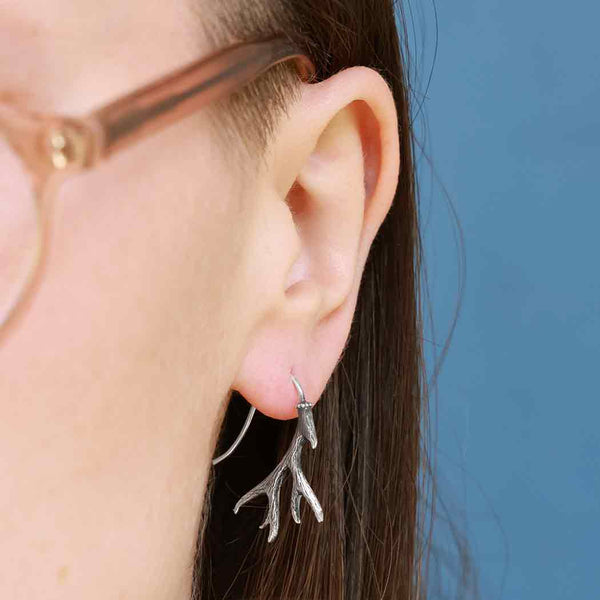 Sterling Silver Antler Hook Earrings