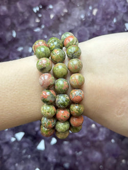 Unakite Bracelet - 10mm