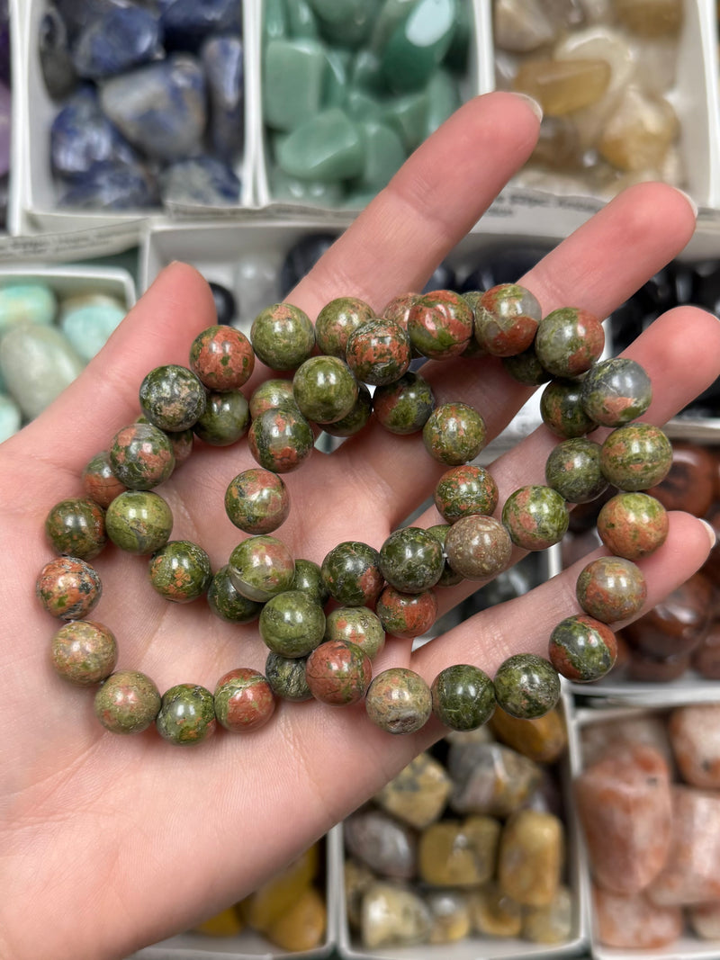 Unakite Bracelet - 10mm