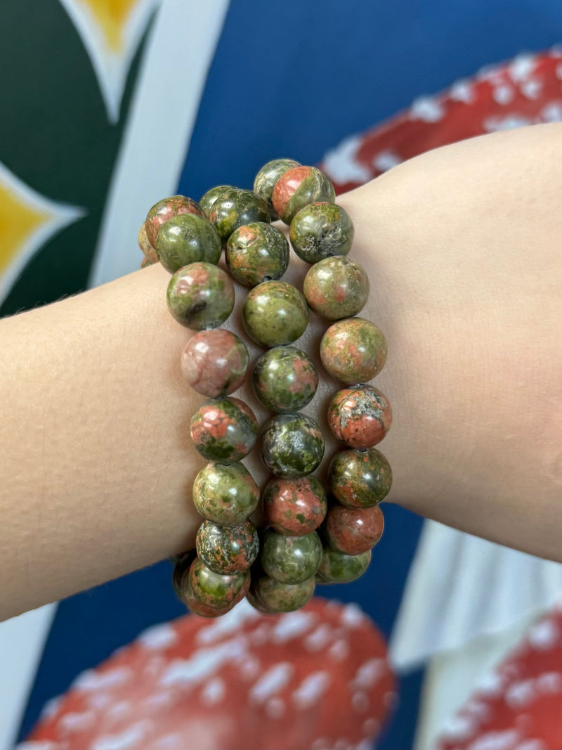 Unakite Bracelet - 10mm