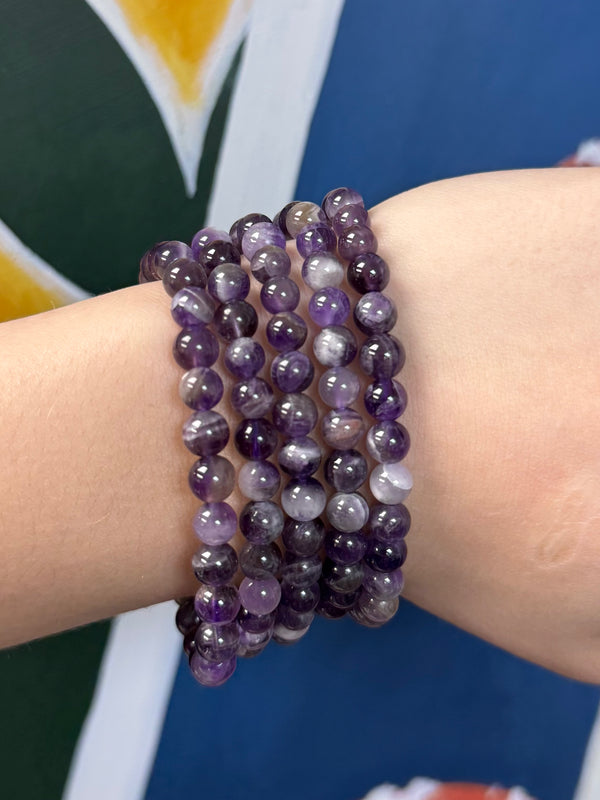 Chevron Amethyst Bracelet - 6mm