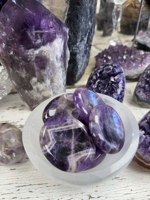 Chevron Amethyst Worry Stone