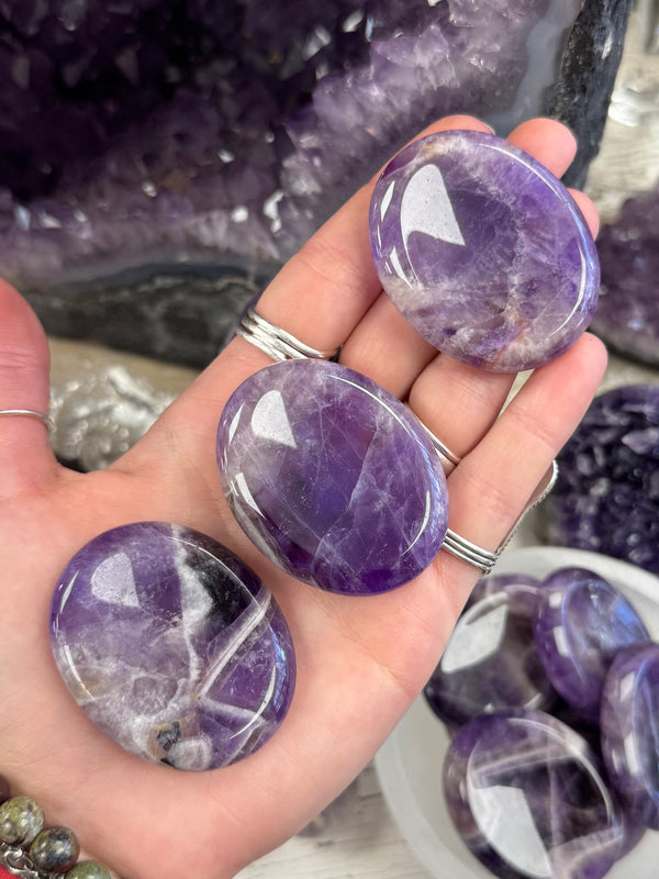 Chevron Amethyst Worry Stone