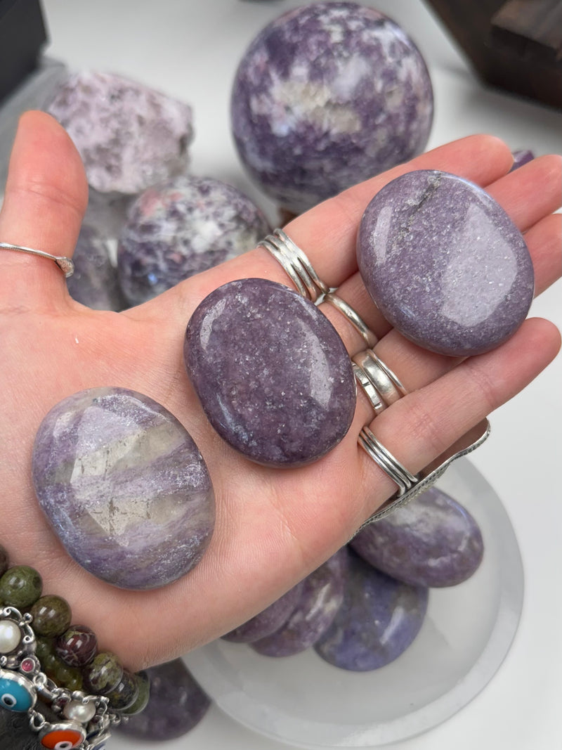 Lepidolite Palm Stone