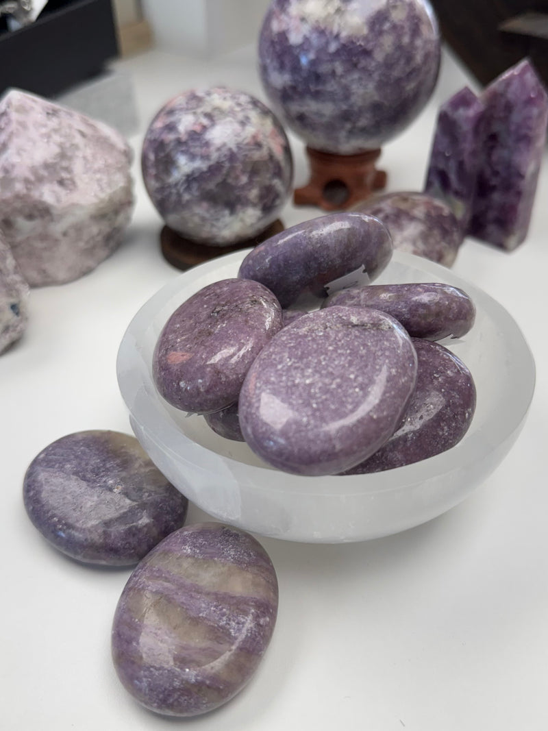 Lepidolite Palm Stone