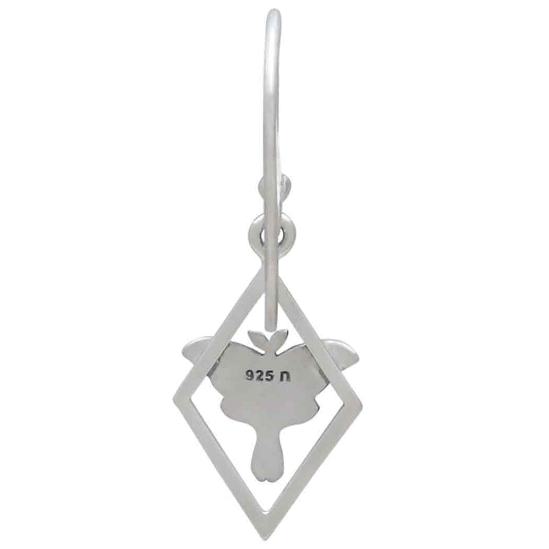 Sterling Silver Geometric Luna Moth Dangle Earrings